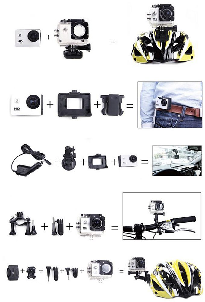 Sportovní HD kamera příslušenství